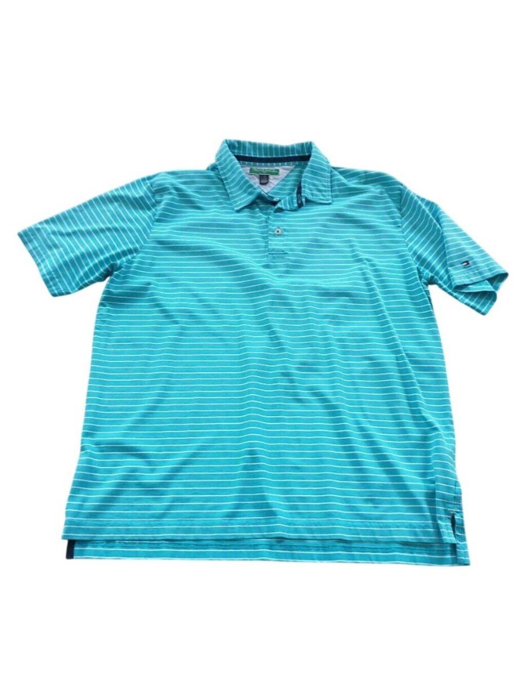Tommy Hilfiger Golf Blue Striped Polo Shirt XXL Performance Fit Short Sleeve Men - Picture 1 of 13